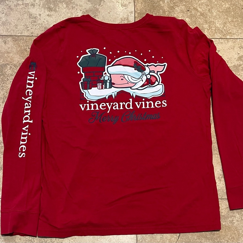Vineyard Vines Mrs Clause Long  Sleeve  Med  Red